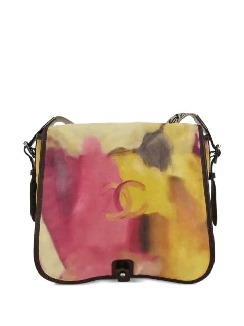 2014-2015 logo-paint flap shoulder bag by CHANEL 