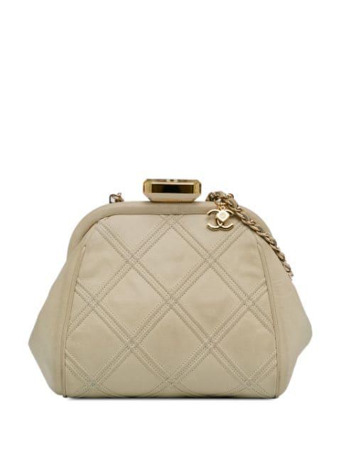 2014 Calfskin Kiss Lock Frame crossbody bag by CHANEL 