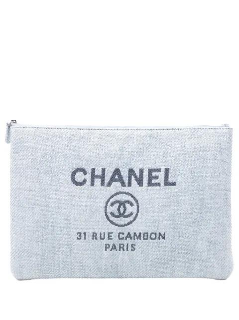 2014 Large Canvas Deauville O Case clutch bag by CHANEL 