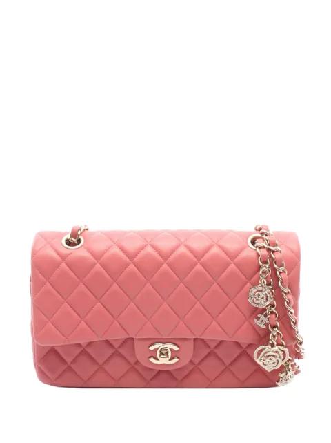 2014 Medium Classic Lambskin Valentines Heart Charms Single Flap shoulder bag by CHANEL 