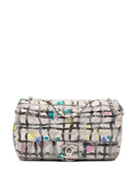 2014 Mini Rectangular Calfskin Hand Painted Graffiti Flap crossbody bag by CHANEL 