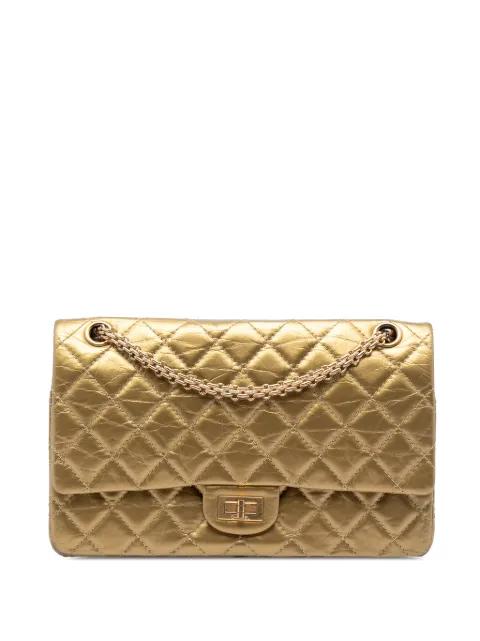 2014 Quilted Metallic Aged Calfskin Reissue 2.55 Double Flap 226 shoulder bag by CHANEL 