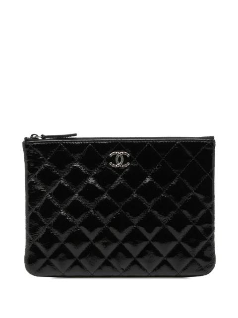 2014 Small Quilted Crinkled Patent O Case clutch bag by CHANEL 
