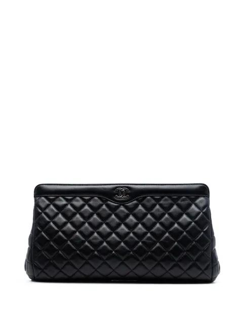 2015-2016 CC Quilted Lambskin Frame clutch bag by CHANEL 
