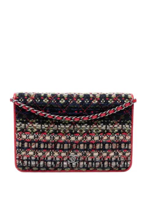 2015-2016 CC Quilted Tweed Wallet On Chain crossbody bag by CHANEL 
