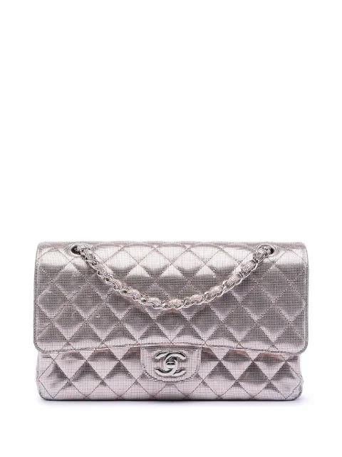 2015-2016 Medium Classic Calfskin Pixel Effect Double Flap shoulder bag by CHANEL 