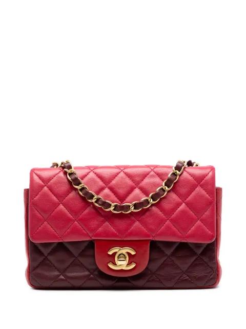 2015-2016 Mini Rectangular Classic Tricolor Lambskin Single Flap crossbody bag by CHANEL 