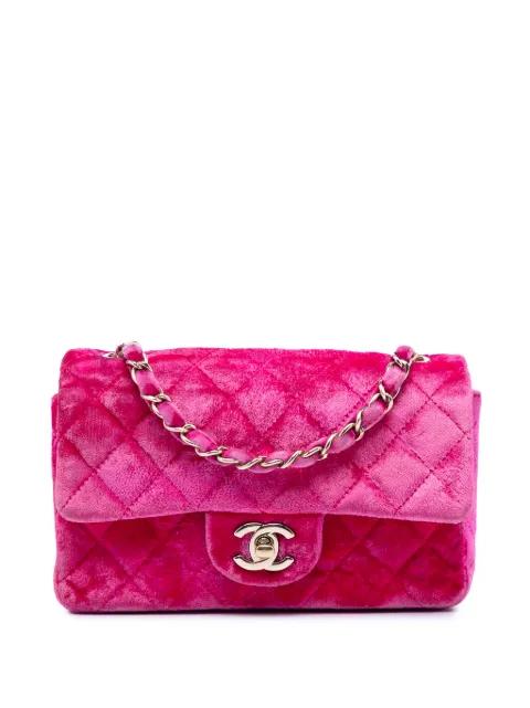 2015-2016 Mini Rectangular Classic Velvet Single Flap crossbody bag by CHANEL 