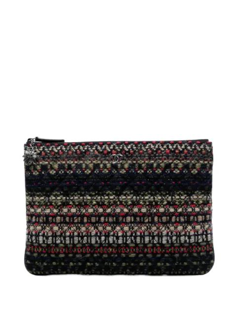 2015-2016 Quilted Tweed and Wool Cosmetic Pouch clutch bag by CHANEL 