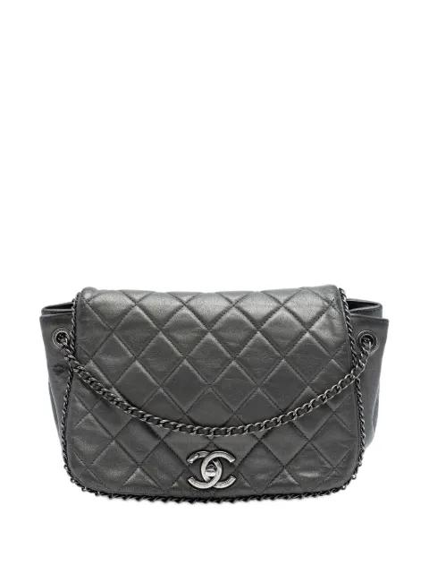2015-2016 Small Quilted Calfskin CC Enchained Accordion Flap crossbody bag by CHANEL 