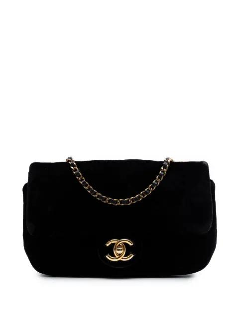 2015-2016 Small Quilted Velvet CC Eyelet Flap crossbody bag by CHANEL 