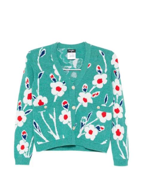 2015 floral-intarsia cardigan by CHANEL 