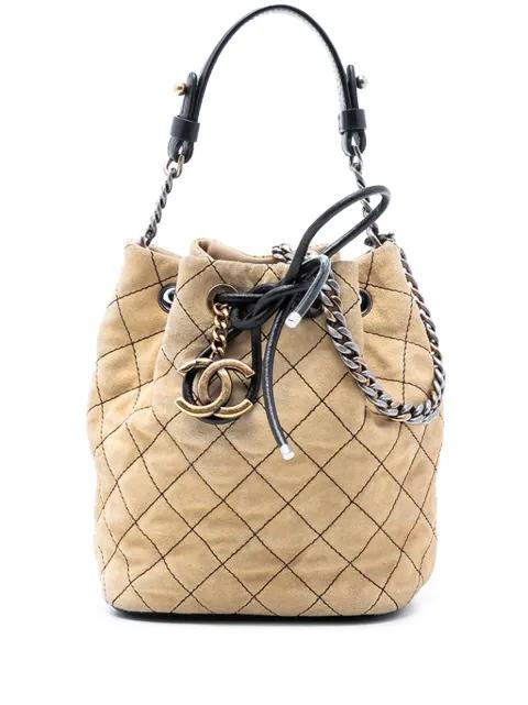 2016-2017 CC Suede Wild Stitch Bucket Bag satchel by CHANEL 