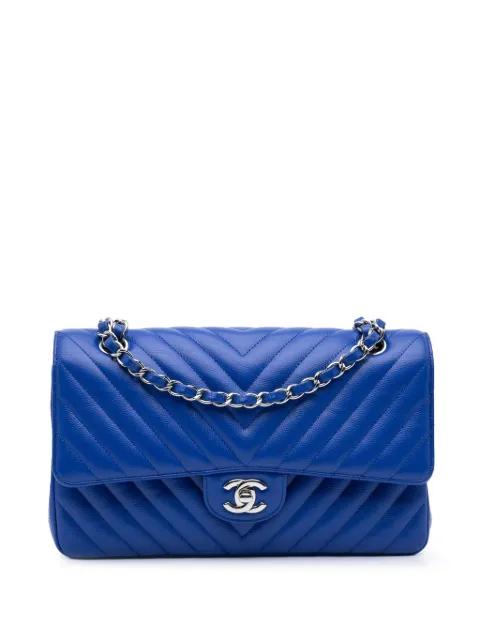 2016-2017 Medium Classic Chevron Caviar Double Flap shoulder bag by CHANEL 