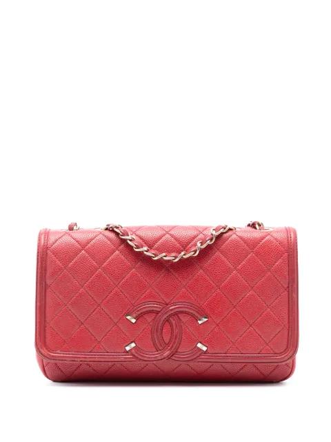 2016-2017 Medium Quilted Caviar CC Filigree Flap shoulder bag by CHANEL 