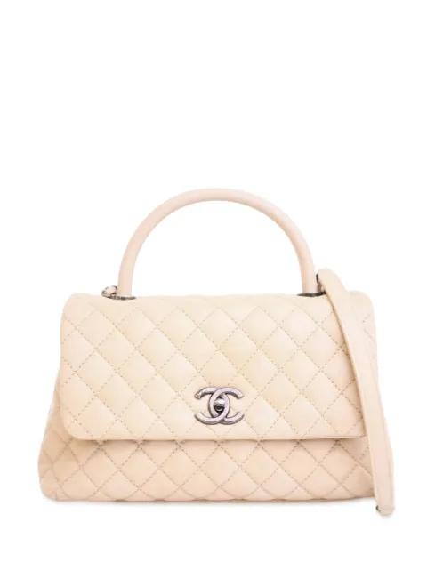 2016-2017 Medium Quilted Caviar Coco Top Handle Bag satchel by CHANEL 