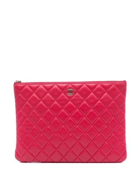 2016-2017 Medium Quilted Lambskin O Case clutch bag by CHANEL 