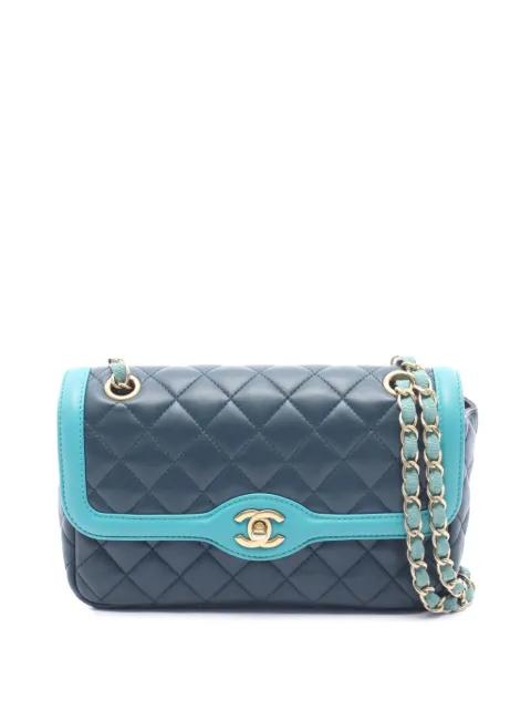 2016-2017 Medium Quilted Lambskin Two-Tone Day Flap crossbody bag by CHANEL 