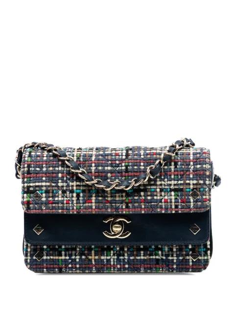 2016-2017 Mini CC Quilted Mixed Fibers and Lambskin Double Flap crossbody bag by CHANEL 