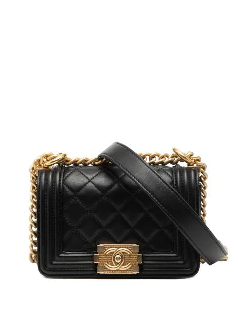 2016-2017 Mini Quilted Lambskin Boy Flap crossbody bag by CHANEL 