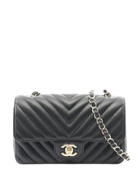 2016-2017 Mini Rectangular Classic Chevron Lambskin Single Flap shoulder bag by CHANEL 2016-2017 Mini Rectangular Classic Chevron Lambskin Single Flap shoulder bag by CHANEL