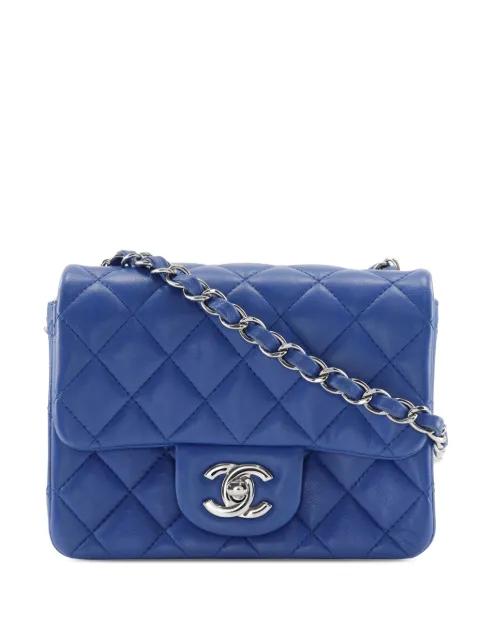 2016-2017 Mini Square Classic Lambskin Single Flap crossbody bag by CHANEL 