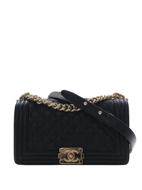 2016-2017 Old Medium Quilted Caviar Boy Flap crossbody bag by CHANEL 