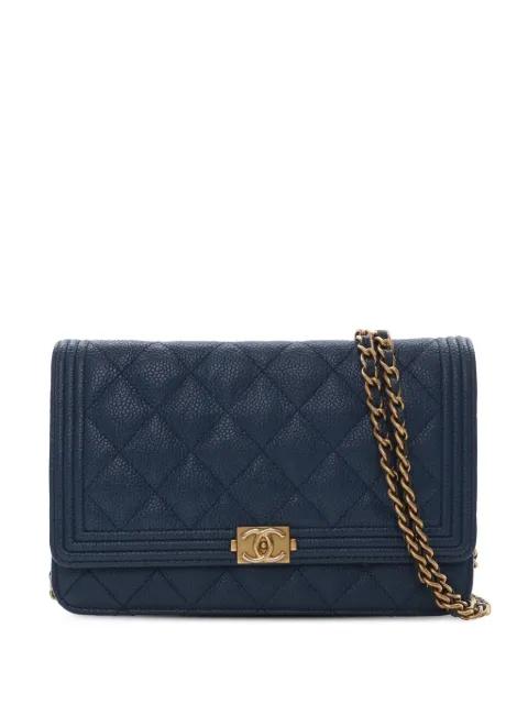 2016-2017 Quilted Caviar Boy Wallet on Chain crossbody bag by CHANEL 