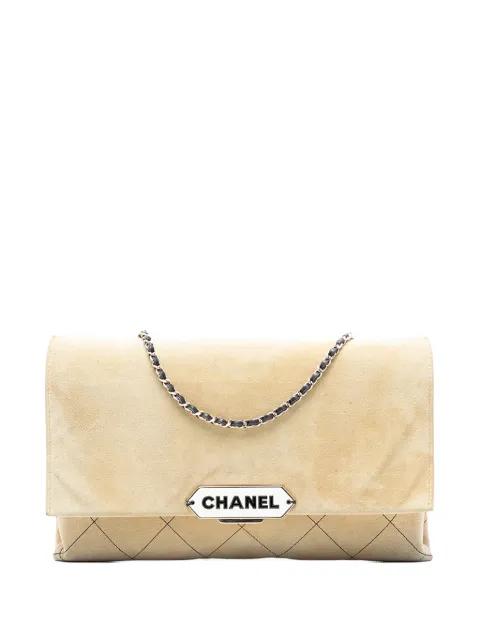 2016-2017 Quilted Suede Retro Label Flap shoulder bag by CHANEL 
