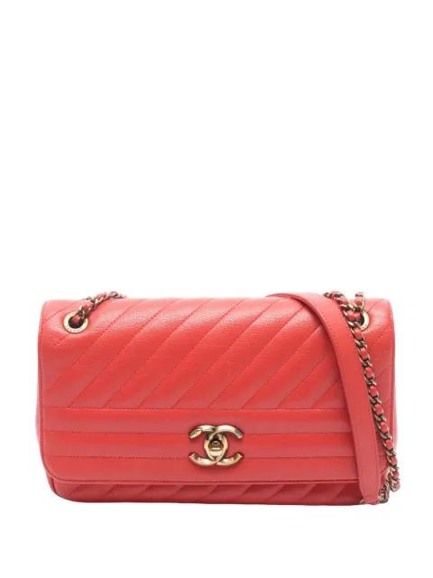 2016-2017 Small Diagonal Quilted Goatskin Flap crossbody bag by CHANEL 