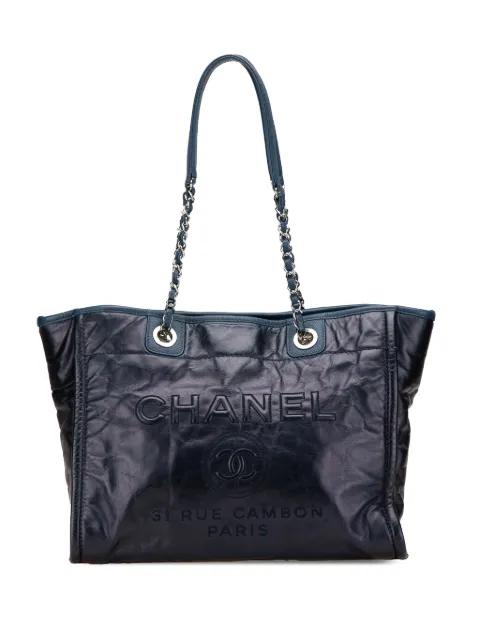 2016-2017 Small Glazed Calfskin and Caviar Deauville tote bag by CHANEL 2016-2017 Small Glazed Calfskin and Caviar Deauville tote bag by CHANEL