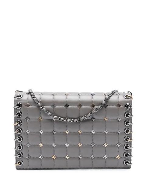 2016-2017 Small Lambskin Chocolate Bar CC Piercing Studded Chain Flap crossbody bag by CHANEL 