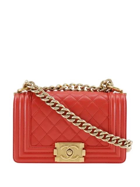 2016-2017 Small Quilted Lambskin Boy Flap crossbody bag by CHANEL 