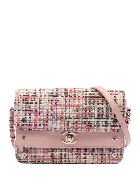 2016-2017 Small Tweed CC Stud Double Flap crossbody bag by CHANEL 