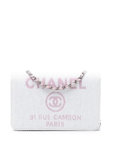 2017-2018 Canvas Deauville Wallet On Chain crossbody bag by CHANEL 