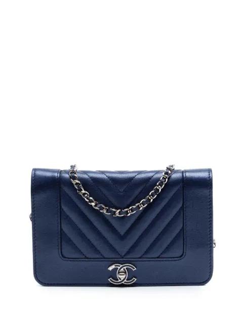 2017-2018 Chevron Sheepskin Mademoiselle Wallet On Chain crossbody bag by CHANEL 