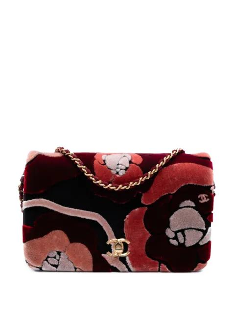 2017-2018 Paris Cosmopolite Velvet Camellia Flap satchel by CHANEL 