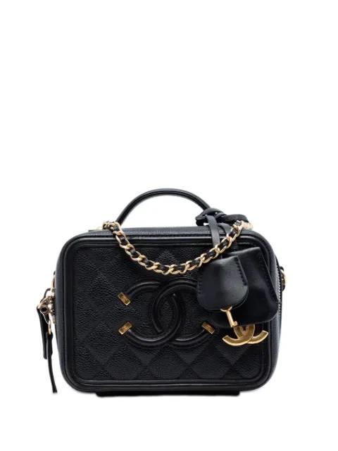 2017-2018 Small Caviar CC Filigree Vanity Case satchel by CHANEL 