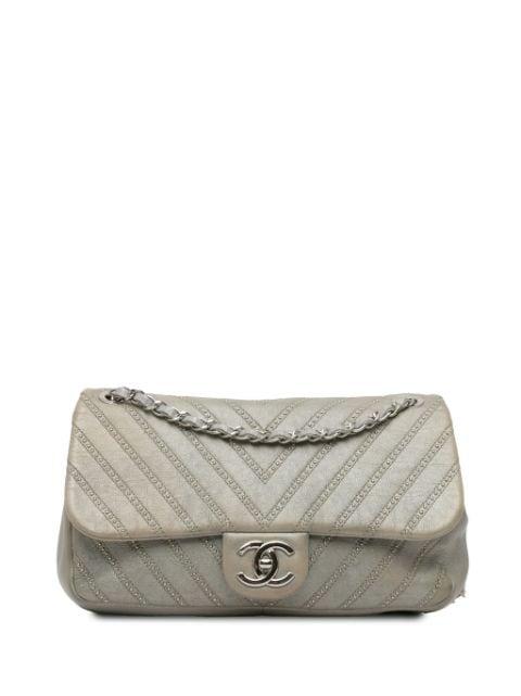 2017-2018 Small Chevron Calfskin Stud Wars Flap crossbody bag by CHANEL 