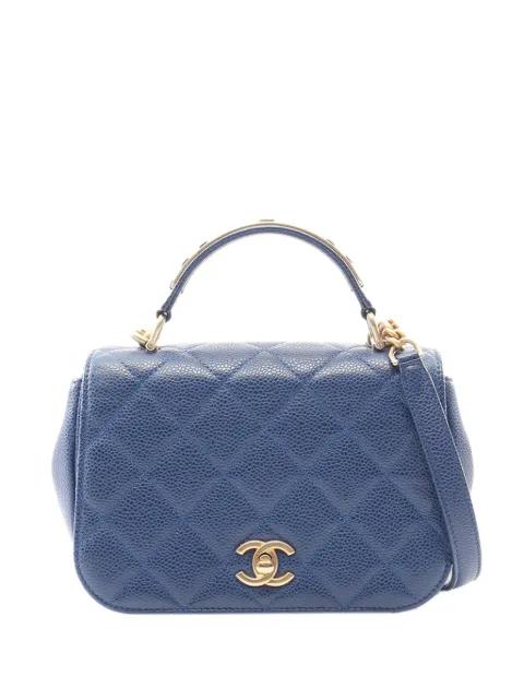 2017-2018 Small Quilted Caviar Carry Around Flap satchel by CHANEL 