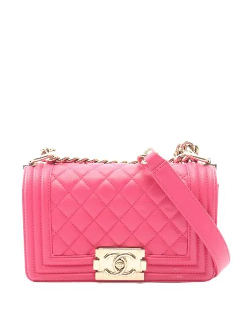 2017-2018 Small Quilted Lambskin Boy Flap crossbody bag by CHANEL 