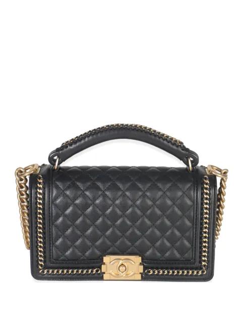 2018-2019 Boy quilted chain top handle bag by CHANEL 