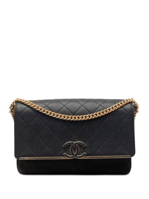 2018-2019 CC Stitched Caviar and Suede Lady Coco Flap shoulder bag by CHANEL 