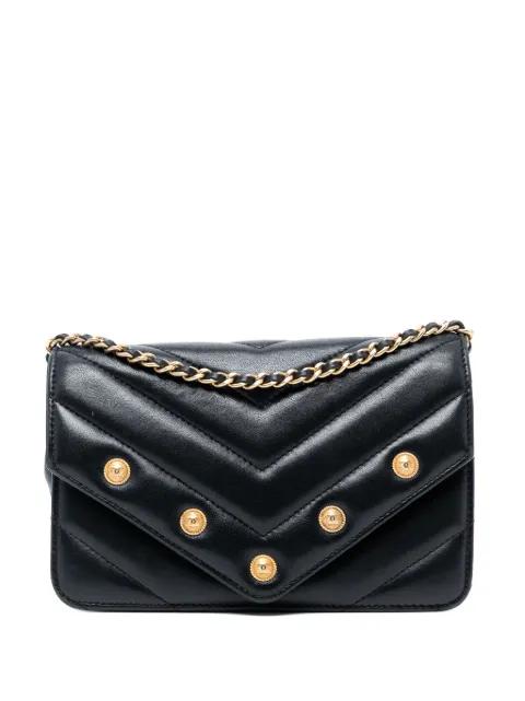 2018-2019 Chevron Lambskin Button Wallet On Chain crossbody bag by CHANEL 