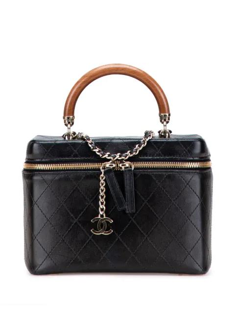 2018-2019 Large Quilted Lambskin Knock On Wood Case vanity bag by CHANEL 