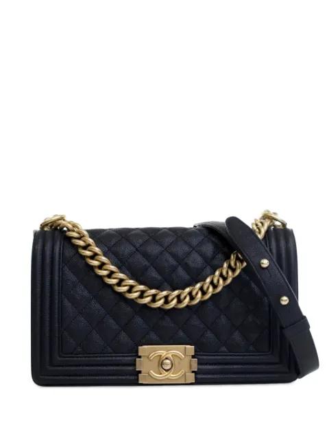 2018-2019 Old Medium Quilted Caviar Boy Flap crossbody bag by CHANEL 