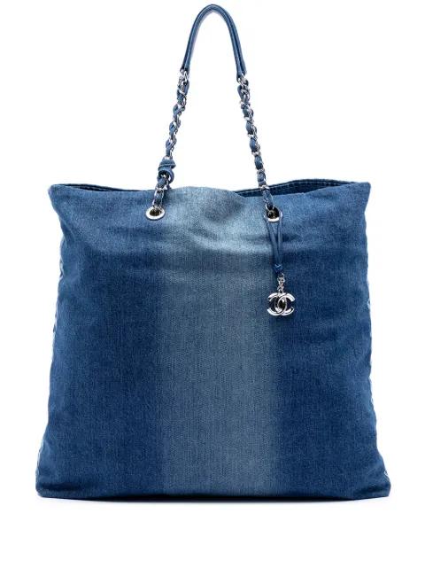 2018-2019 Printed Denim Shopping tote bag by CHANEL 