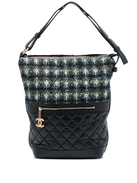 2018-2019 Quilted Aged Calfskin and Tweed Casual Style hobo bag by CHANEL 
