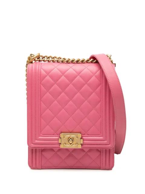 2018-2019 Quilted Lambskin North South Boy Flap crossbody bag by CHANEL 