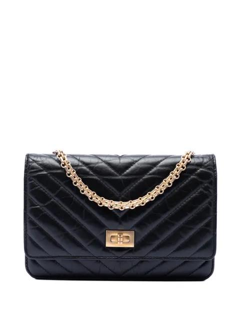 2018-2019 Reissue 2.55 Chevron Aged Calfskin Wallet on Chain shoulder bag by CHANEL 